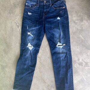 EUC American Eagle 28x28 athletic next level air flex distressed jeans